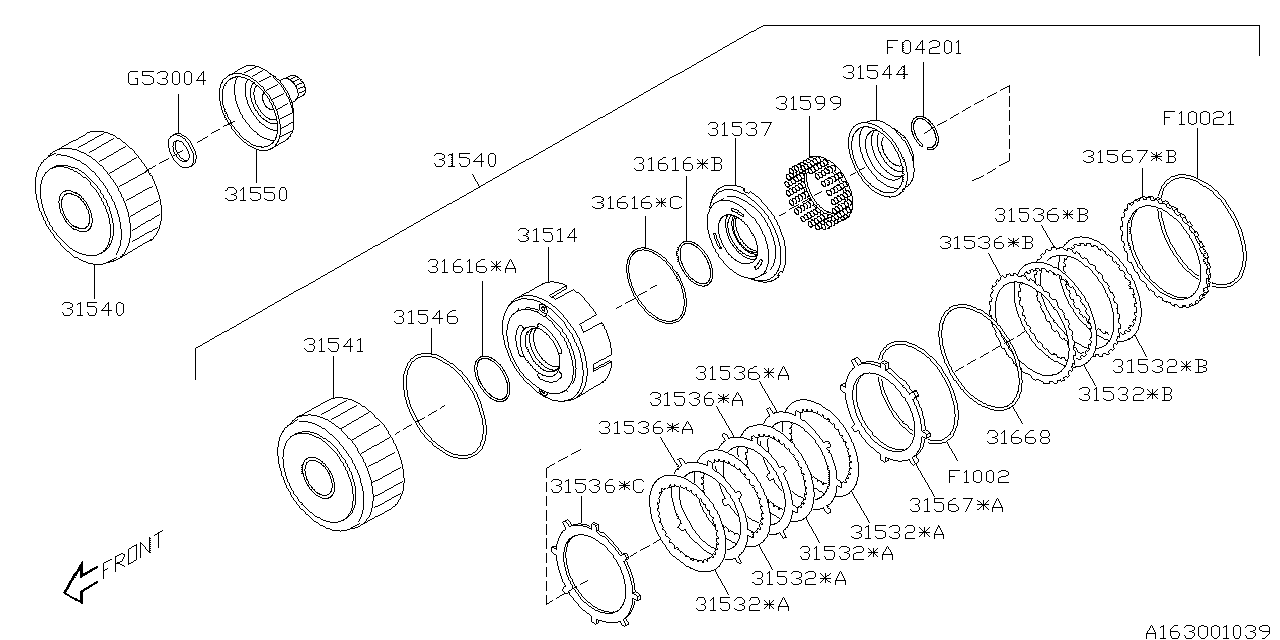 Diagram AT, HIGH CLUTCH for your 2008 Subaru WRX  SEDAN 