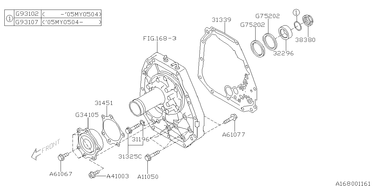 Diagram AT,OIL PUMP for your 2005 Subaru Outback  WAGON 