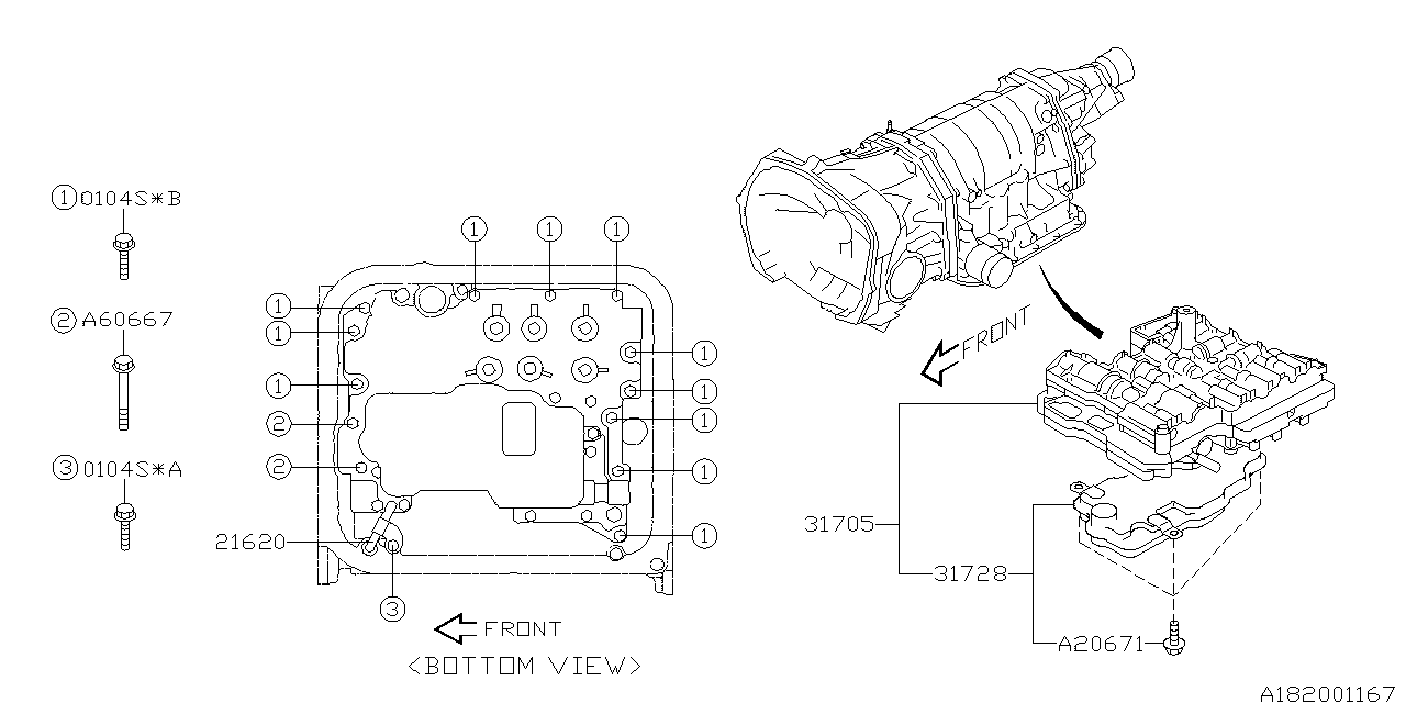 Diagram AT, CONTROL VALVE for your 2012 Subaru Impreza   