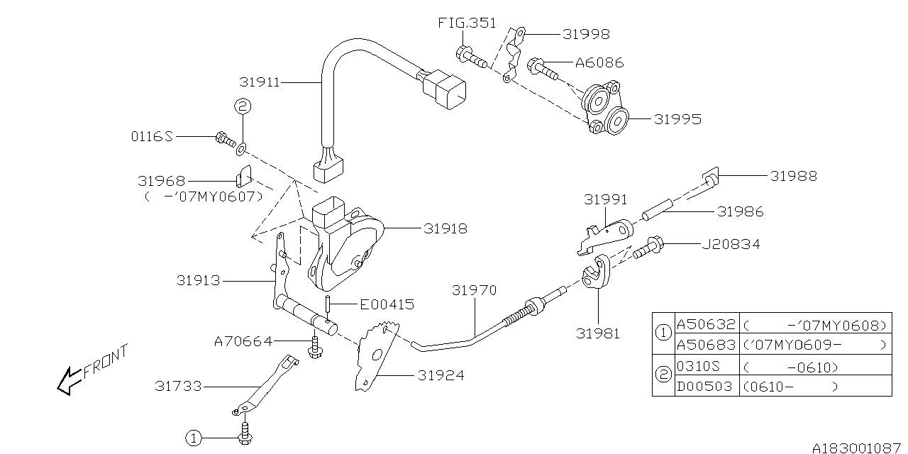 Diagram AT, CONTROL DEVICE for your 2007 Subaru Tribeca   