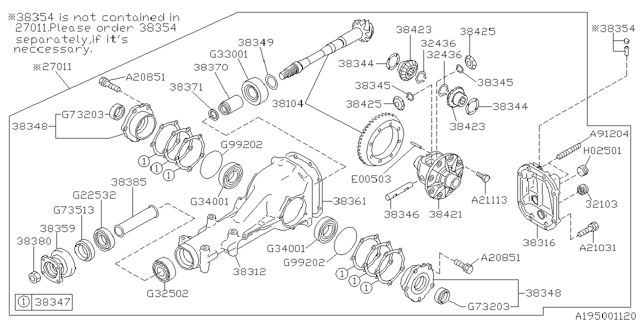 Diagram DIFFERENTIAL (INDIVIDUAL) for your 2022 Subaru STI   