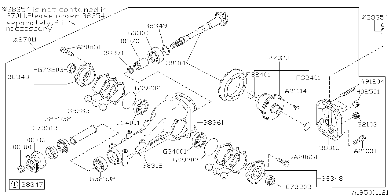 Diagram DIFFERENTIAL (INDIVIDUAL) for your 2016 Subaru Impreza  Premium Wagon 