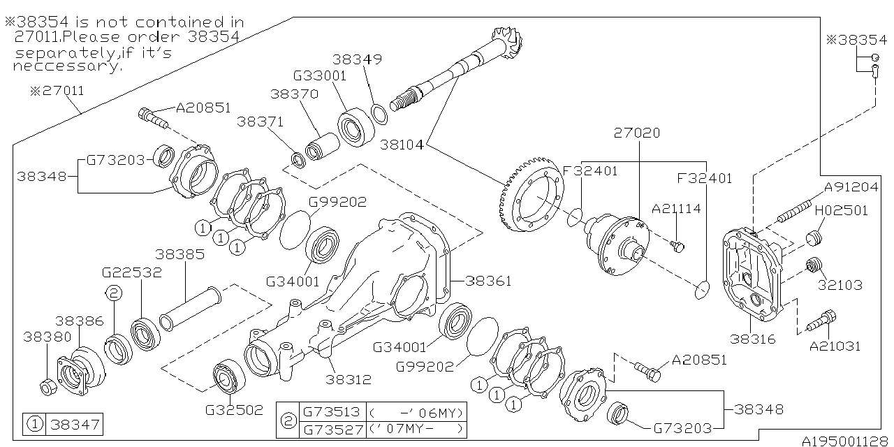 Diagram DIFFERENTIAL (INDIVIDUAL) for your Subaru Legacy  