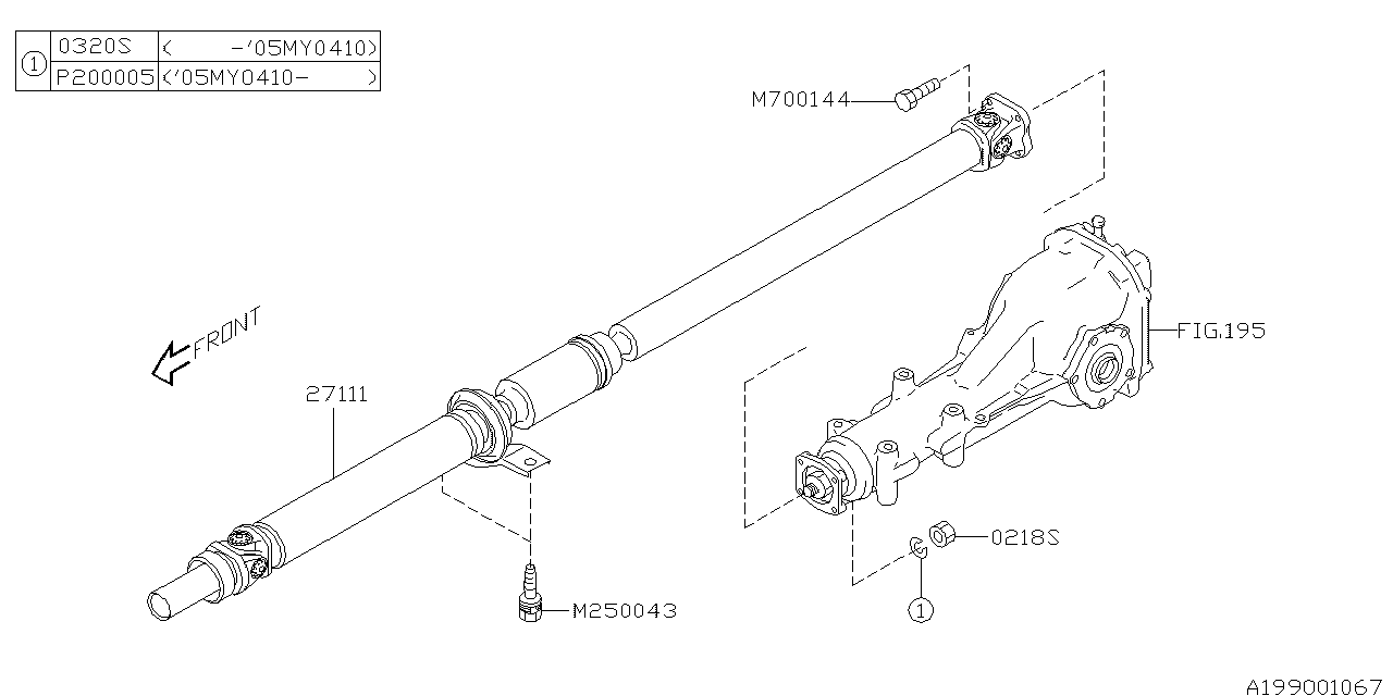 Diagram PROPELLER SHAFT for your 2020 Subaru STI   