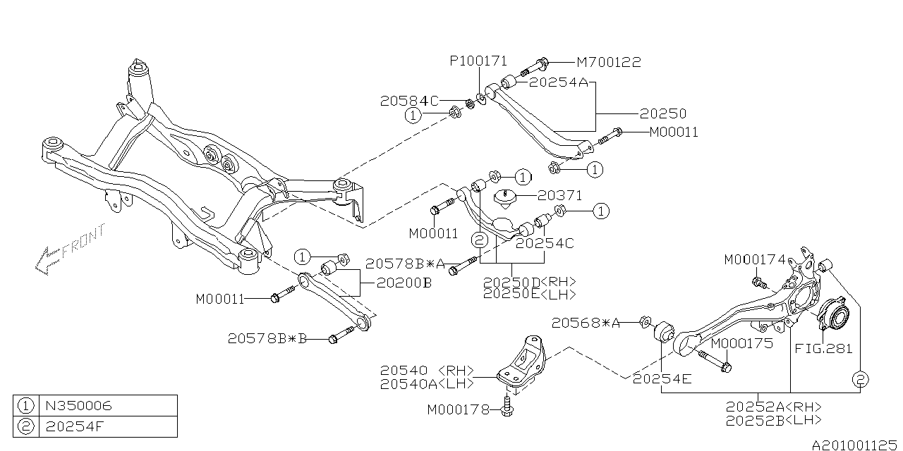 Diagram REAR SUSPENSION for your 2020 Subaru STI   