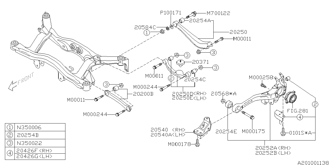 Diagram REAR SUSPENSION for your 2024 Subaru Outback   