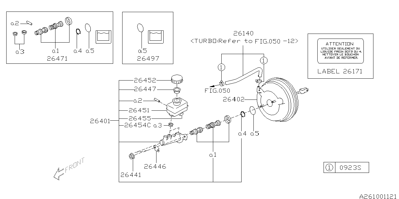 Diagram BRAKE SYSTEM (MASTER CYLINDER) for your 2002 Subaru Forester   