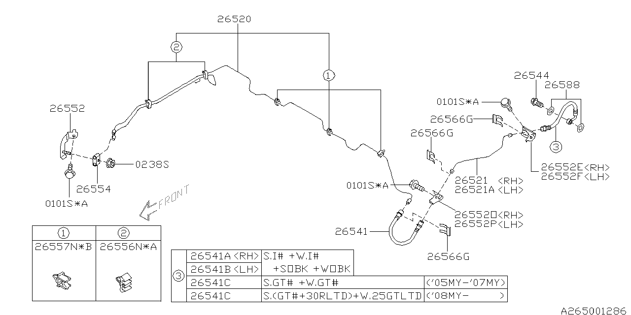 Diagram BRAKE PIPING for your Subaru