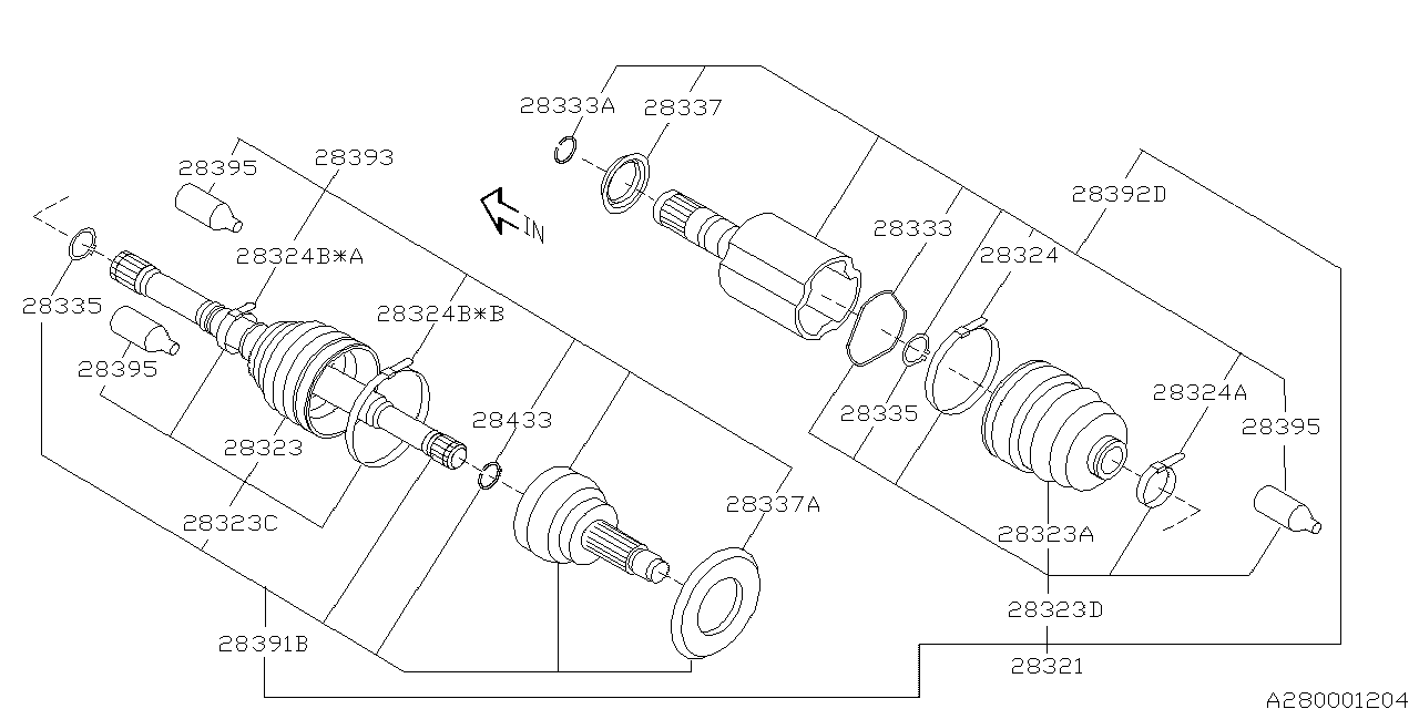 Diagram FRONT AXLE for your 2009 Subaru Impreza   