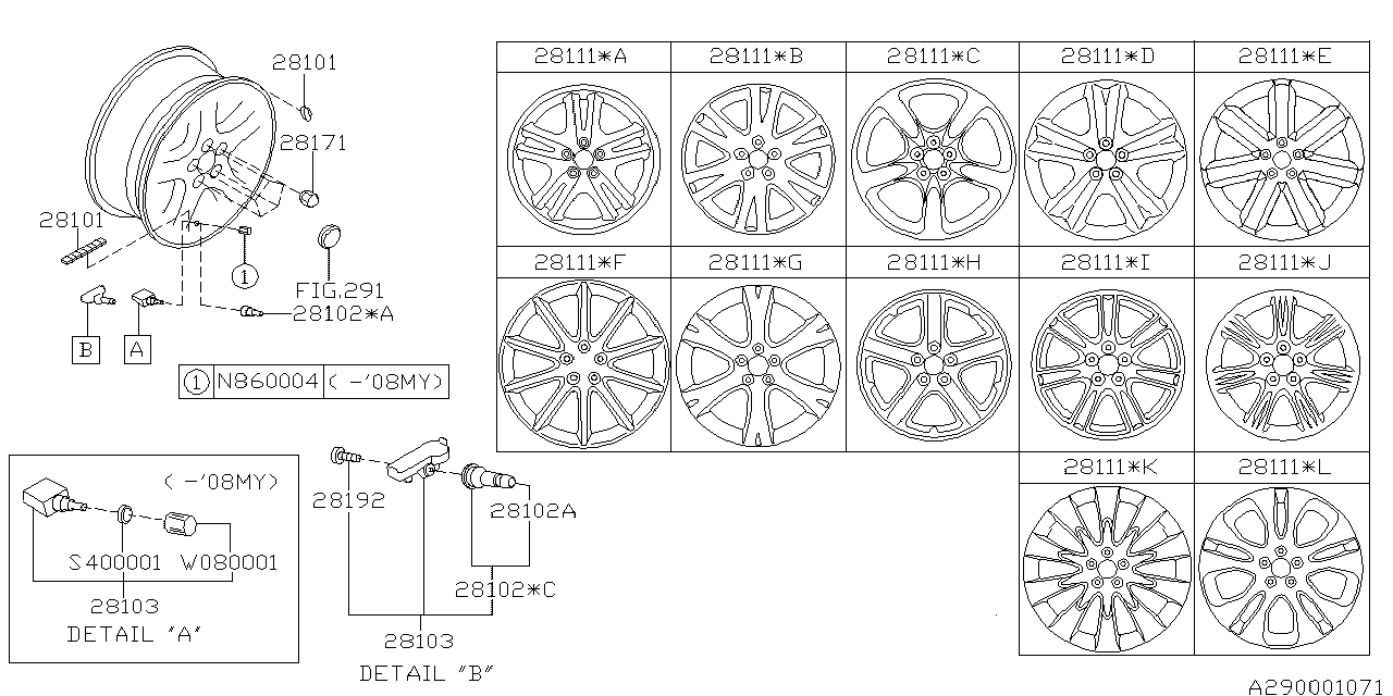Diagram DISK WHEEL for your Subaru Outback  
