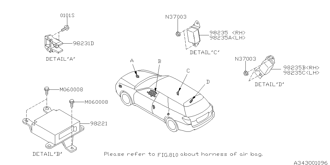 Diagram AIR BAG for your 2022 Subaru Outback   
