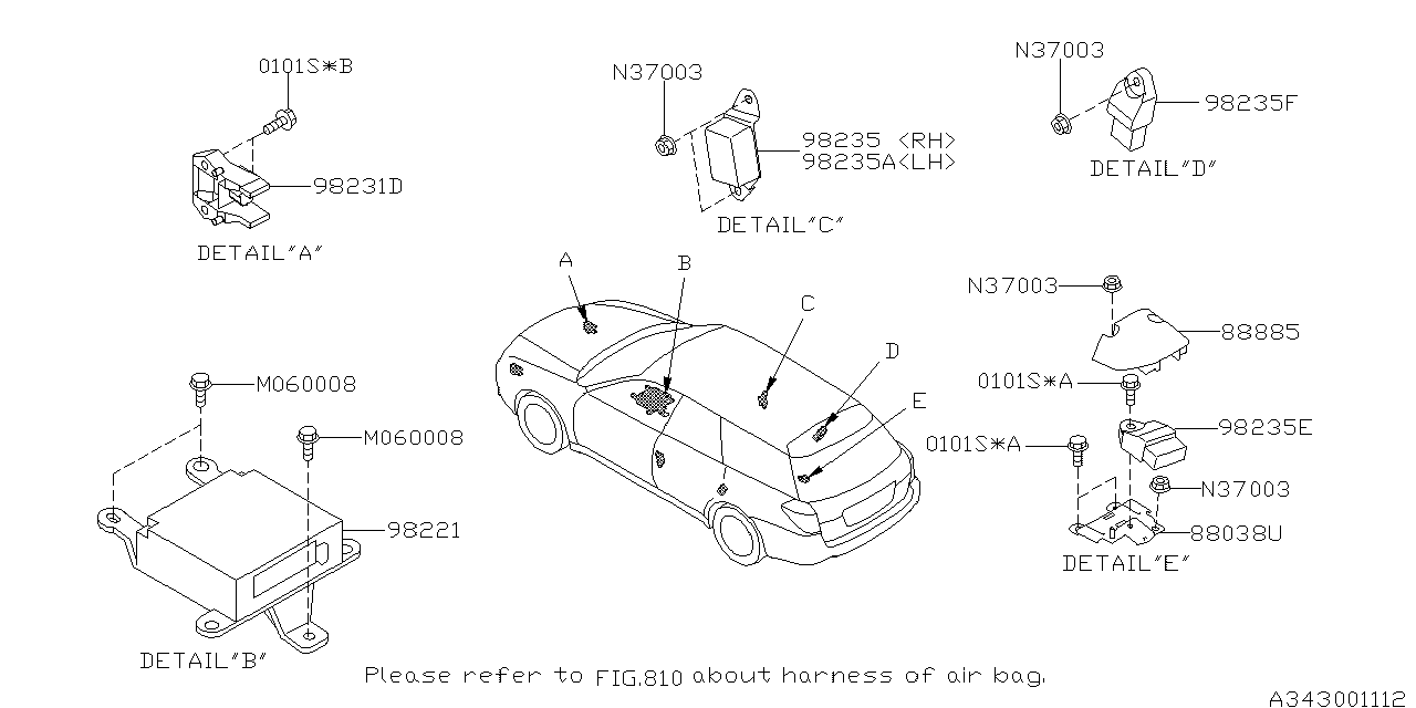 Diagram AIR BAG for your 2022 Subaru Outback   