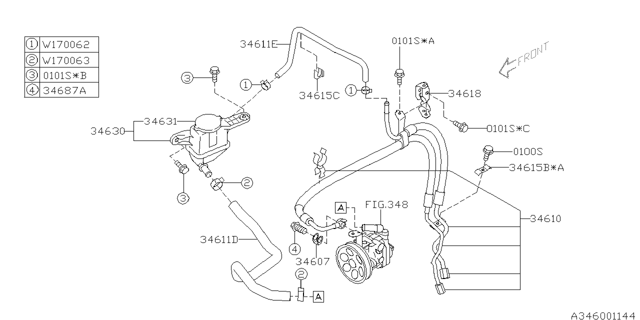 Diagram POWER STEERING SYSTEM for your 2010 Subaru Forester  XT 