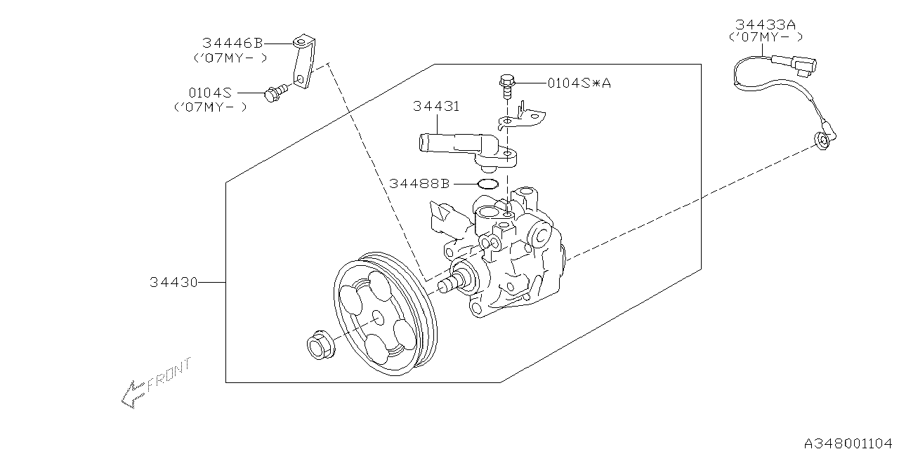 Diagram OIL PUMP for your 2007 Subaru Legacy   