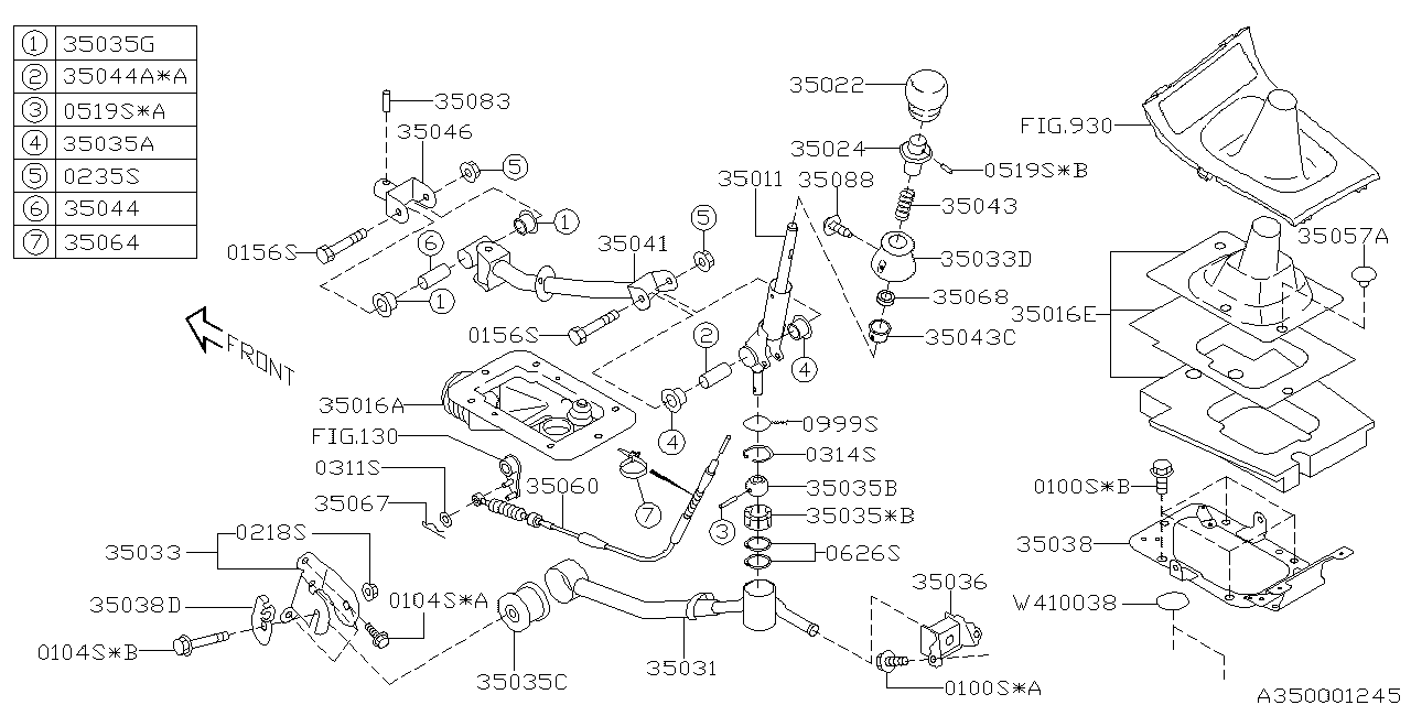 Diagram MANUAL GEAR SHIFT SYSTEM for your 2007 Subaru Legacy   