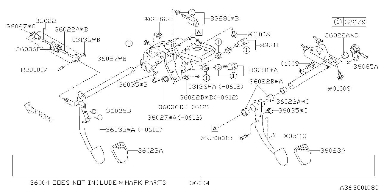 Diagram PEDAL SYSTEM for your 2009 Subaru Legacy   