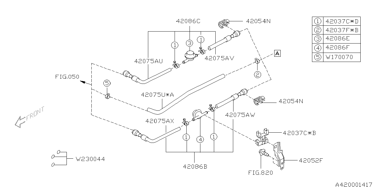 Diagram FUEL PIPING for your 2004 Subaru Forester 2.5L MT X LL Bean 