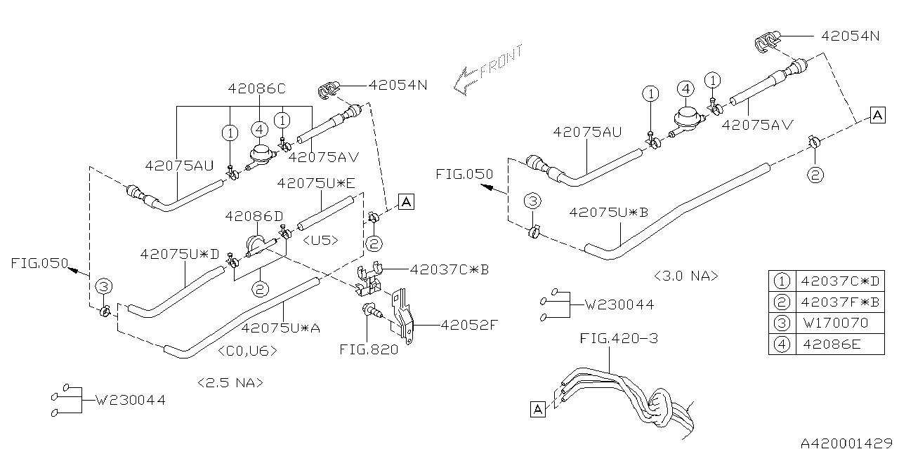 Diagram FUEL PIPING for your Subaru Tribeca  