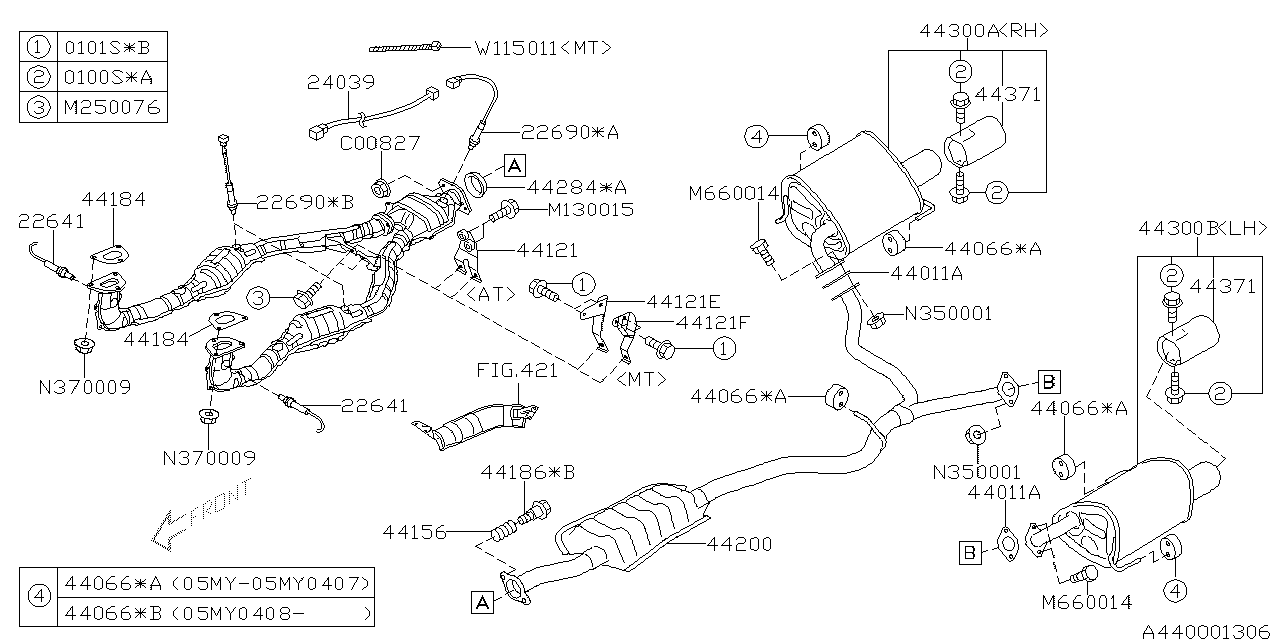 Diagram EXHAUST for your 2009 Subaru Impreza  GT Wagon 