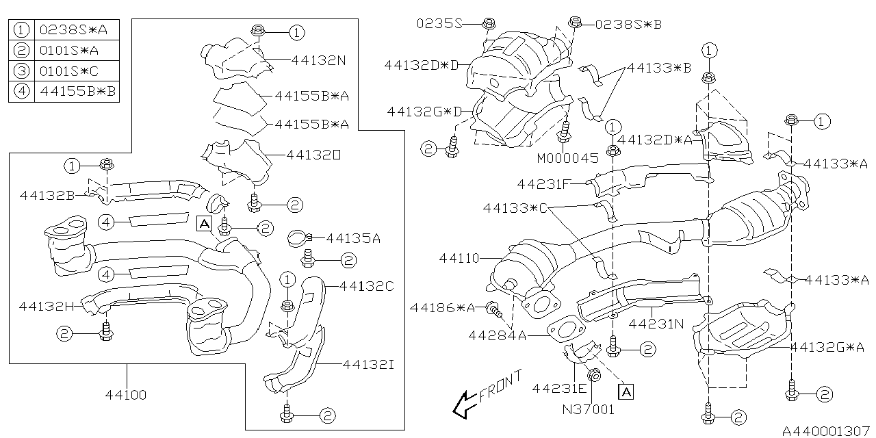 Diagram EXHAUST for your Subaru