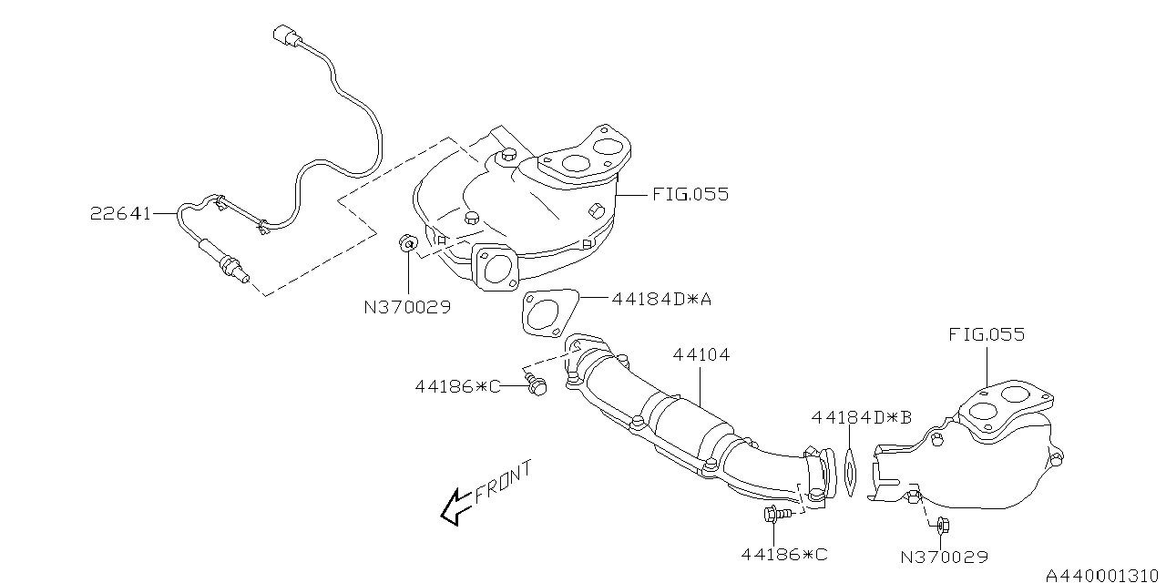 Diagram EXHAUST for your 2022 Subaru Legacy   