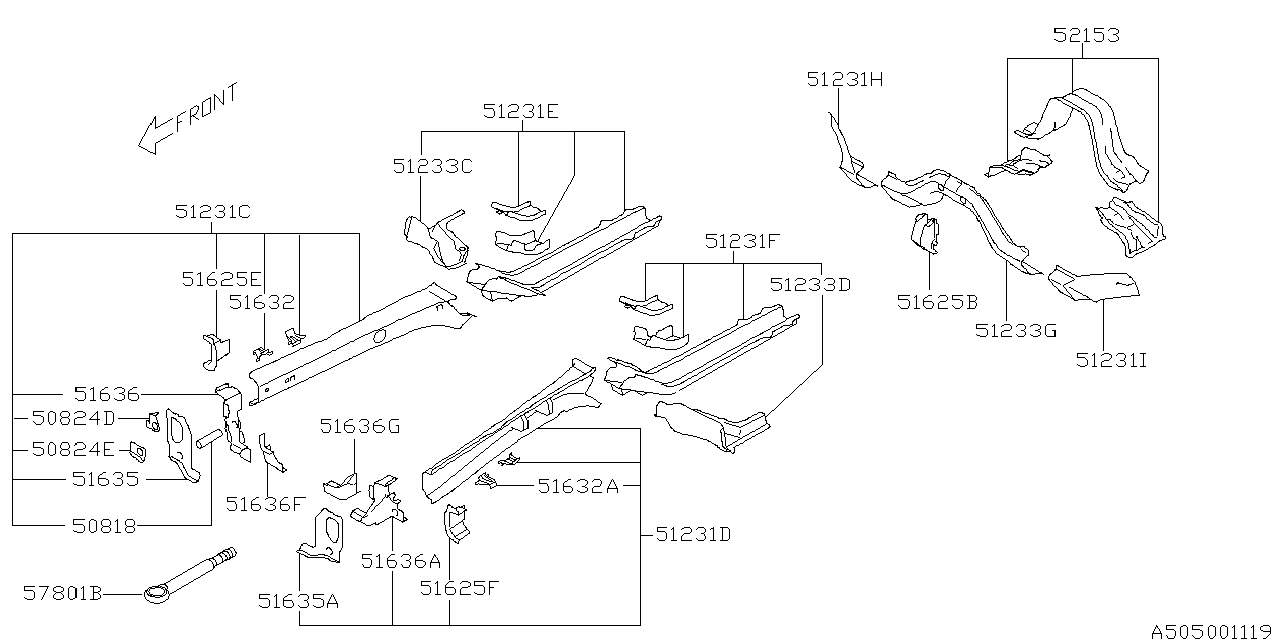 Diagram BODY PANEL for your Subaru Outback  