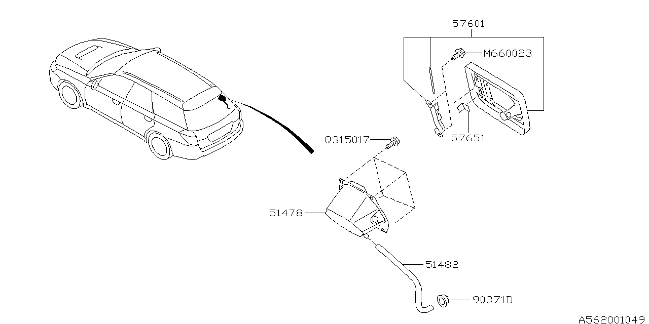 Diagram TRUNK & FUEL PARTS for your Subaru Legacy  