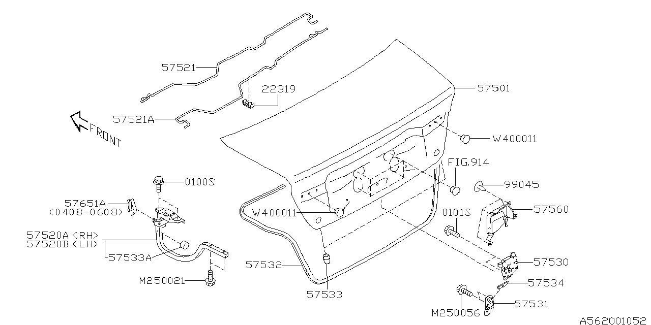 TRUNK & FUEL PARTS Diagram