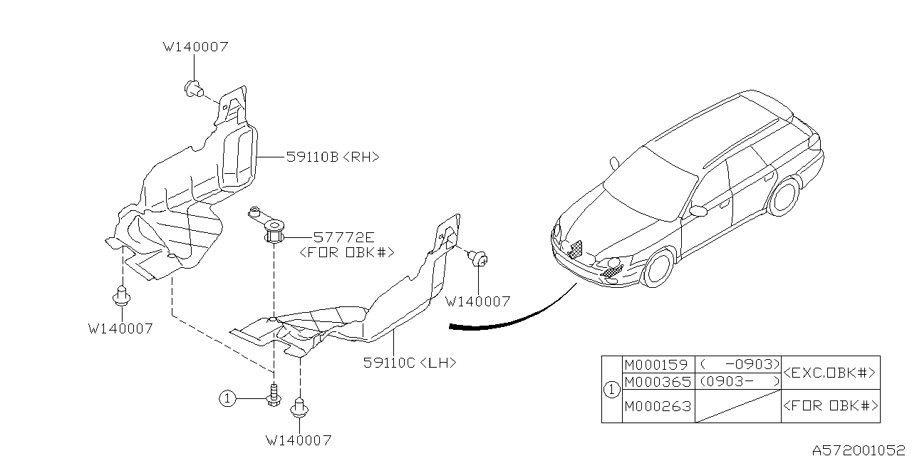 Diagram UNDER COVER & EXHAUST COVER for your 2007 Subaru Legacy   