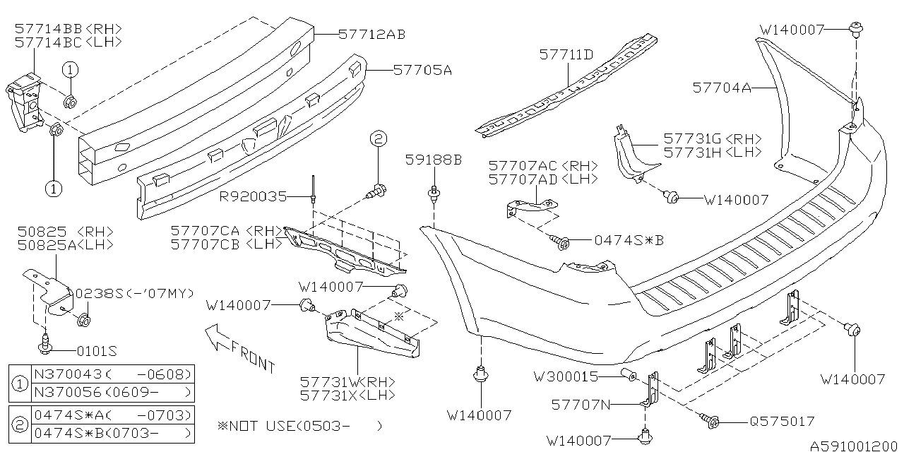 Diagram REAR BUMPER for your 2017 Subaru Crosstrek   