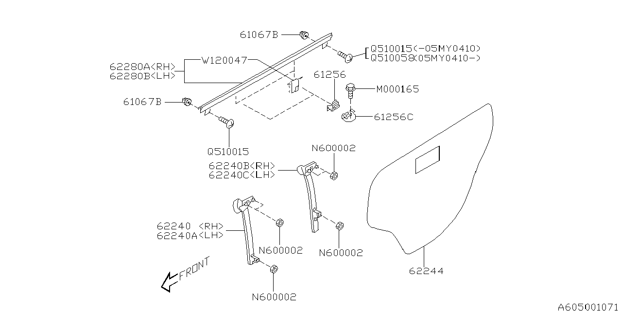 Diagram FRONT DOOR PANEL & REAR(SLIDE)DOOR PANEL for your 2009 Subaru Legacy 3.0L 5AT 30R SEDAN 