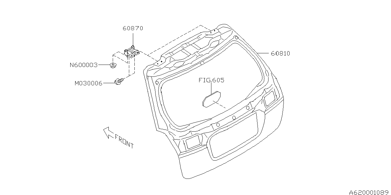 Diagram BACK DOOR PANEL for your 2001 Subaru WRX   