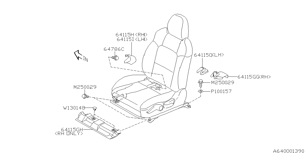 Diagram FRONT SEAT for your Subaru Legacy  