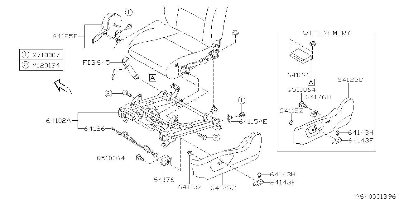 Diagram FRONT SEAT for your 2016 Subaru Impreza  SPORT w/EyeSight WAGON 