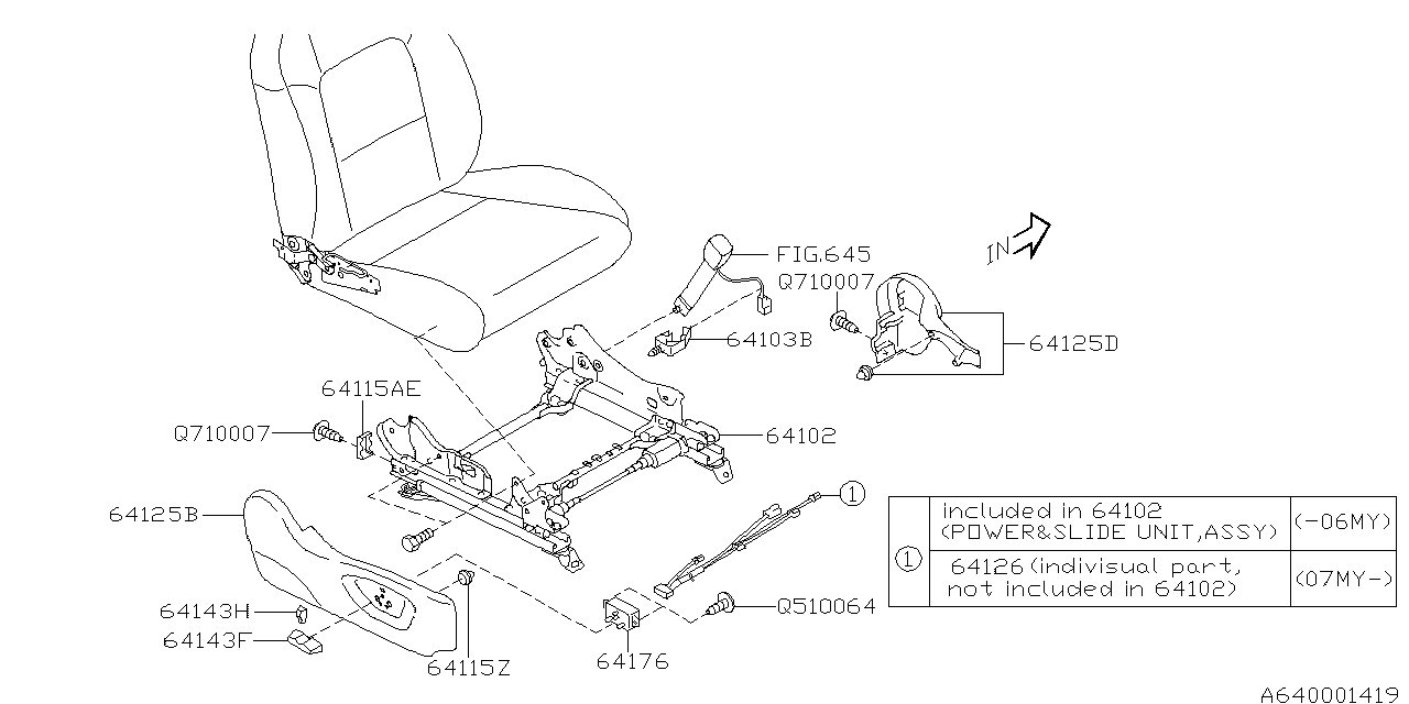 Diagram FRONT SEAT for your 2016 Subaru Impreza  SPORT w/EyeSight WAGON 