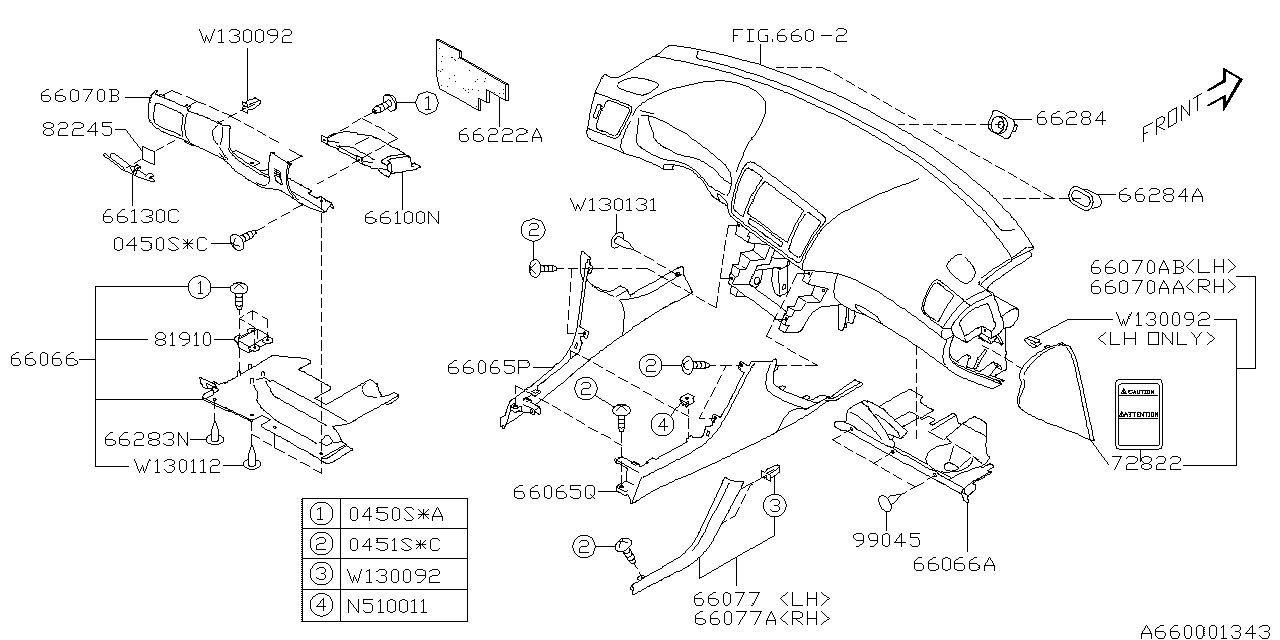 Diagram INSTRUMENT PANEL for your Subaru Outback  