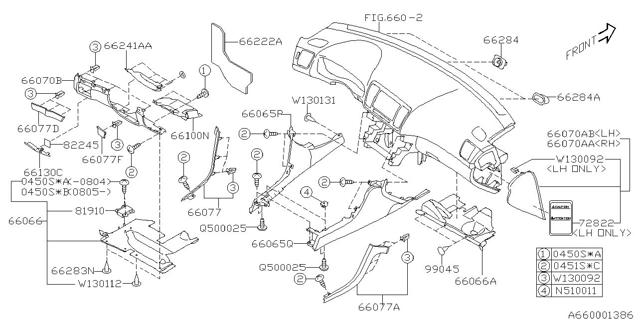 Diagram INSTRUMENT PANEL for your Subaru Outback  