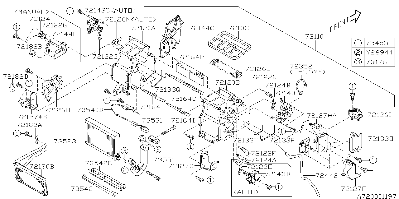 Diagram HEATER SYSTEM for your 2005 Subaru Legacy   