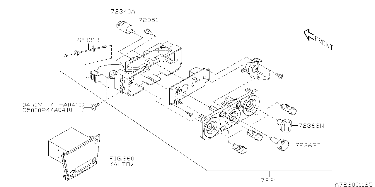 Diagram HEATER CONTROL for your 2005 Subaru Legacy   