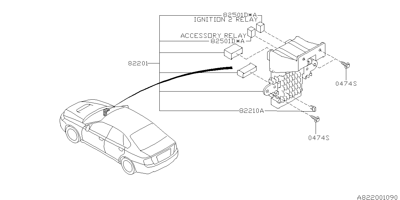 Subaru Legacy Fuse Box. Junction Block. Joint Box USA. A - 82201AG02B ...