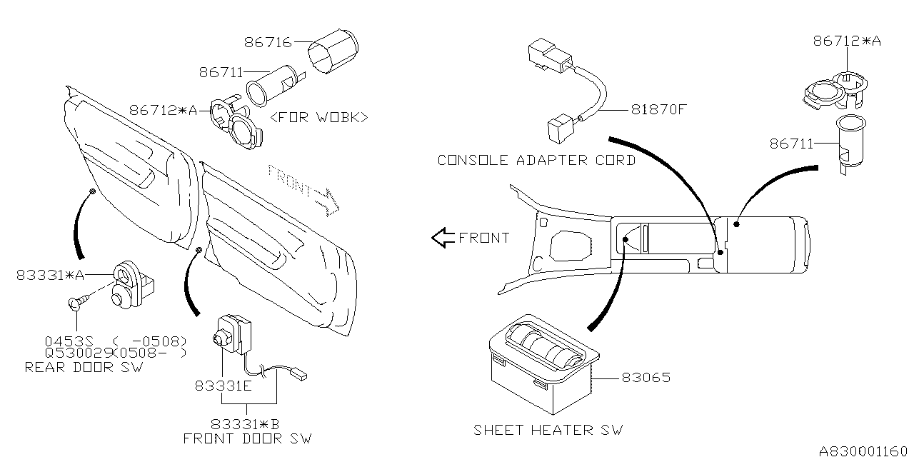 Diagram SWITCH (INSTRUMENTPANEL) for your Subaru