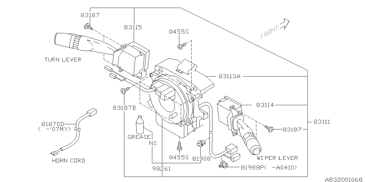 Diagram SWITCH (COMBINATION) for your 2006 Subaru Outback 2.5L 4AT WAGON 