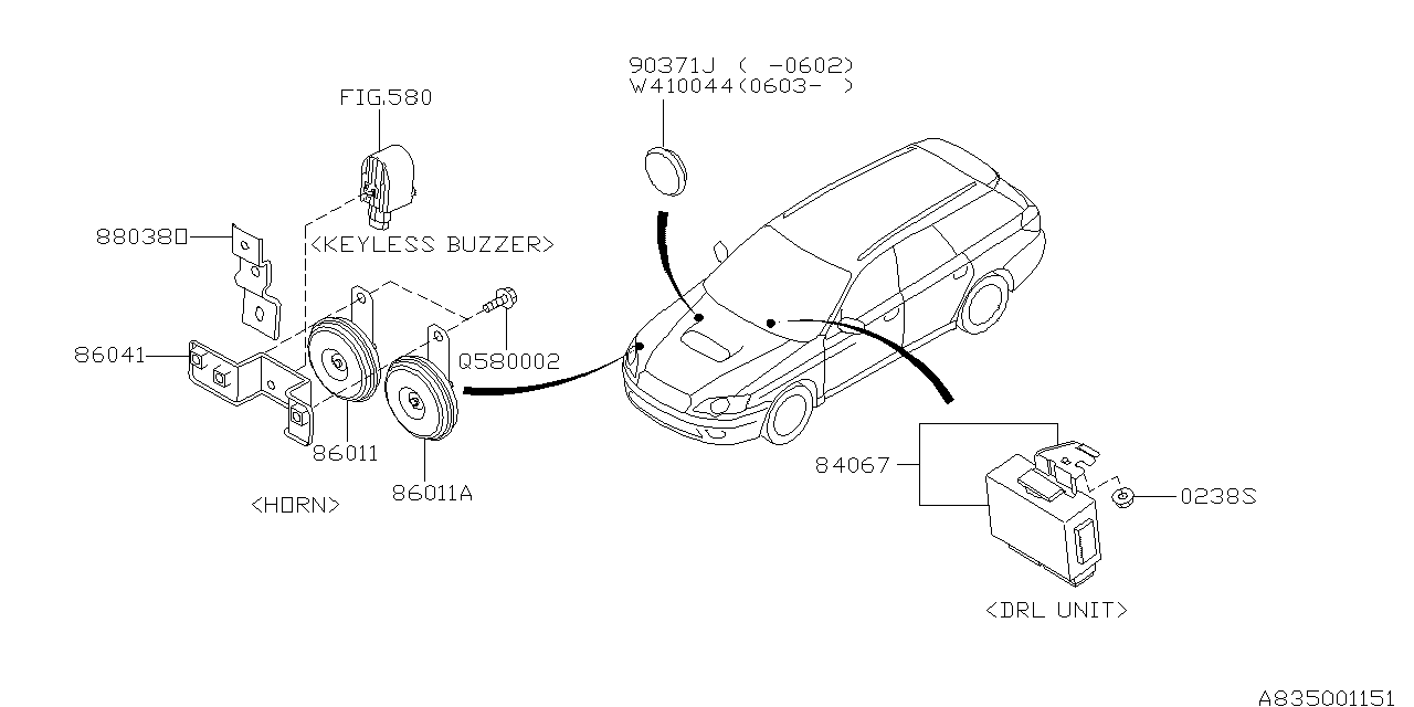 Diagram ELECTRICAL PARTS (BODY) for your 1999 Subaru Outback   