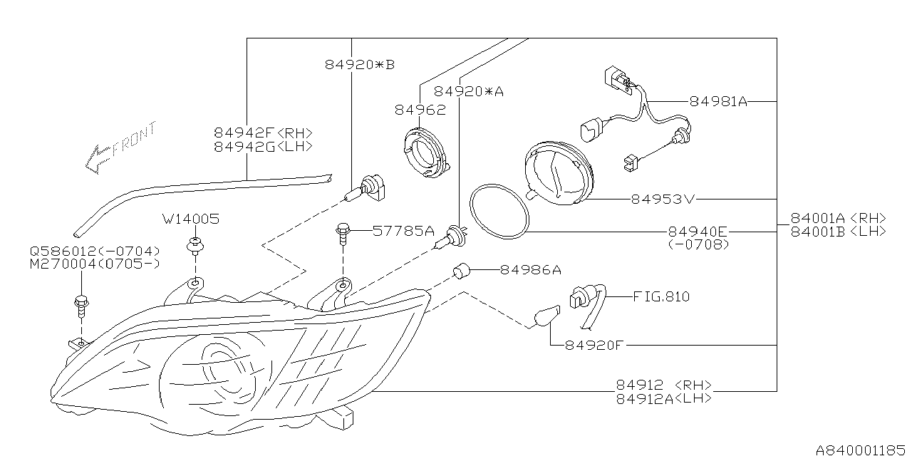 Diagram HEAD LAMP for your 2007 Subaru Legacy   