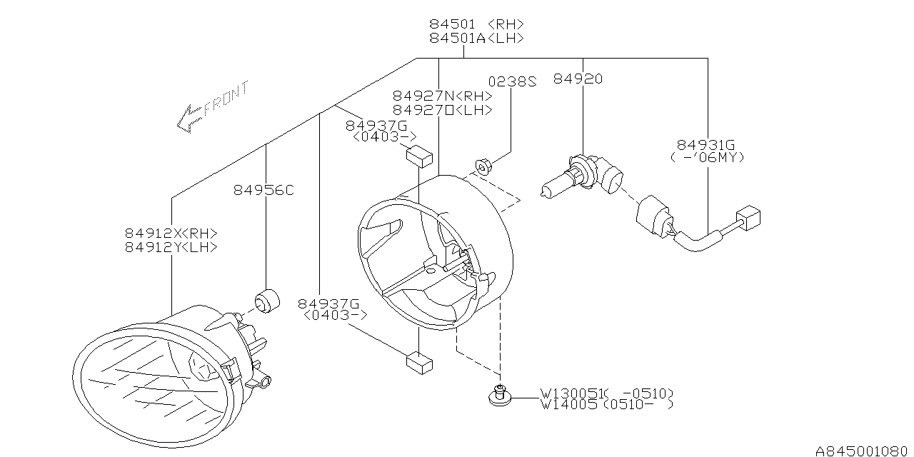 Diagram LAMP (FOG) for your 2010 Subaru Forester 2.5L MT XS 