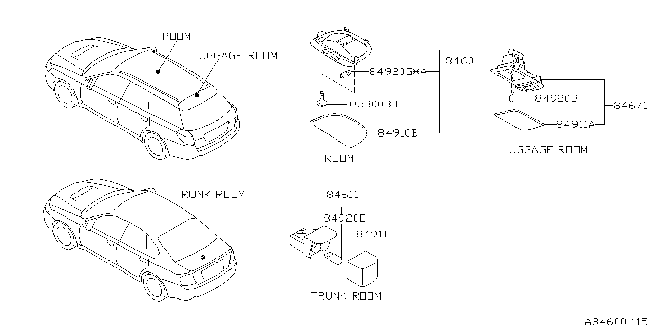 Diagram LAMP (ROOM) for your 2020 Subaru Crosstrek   