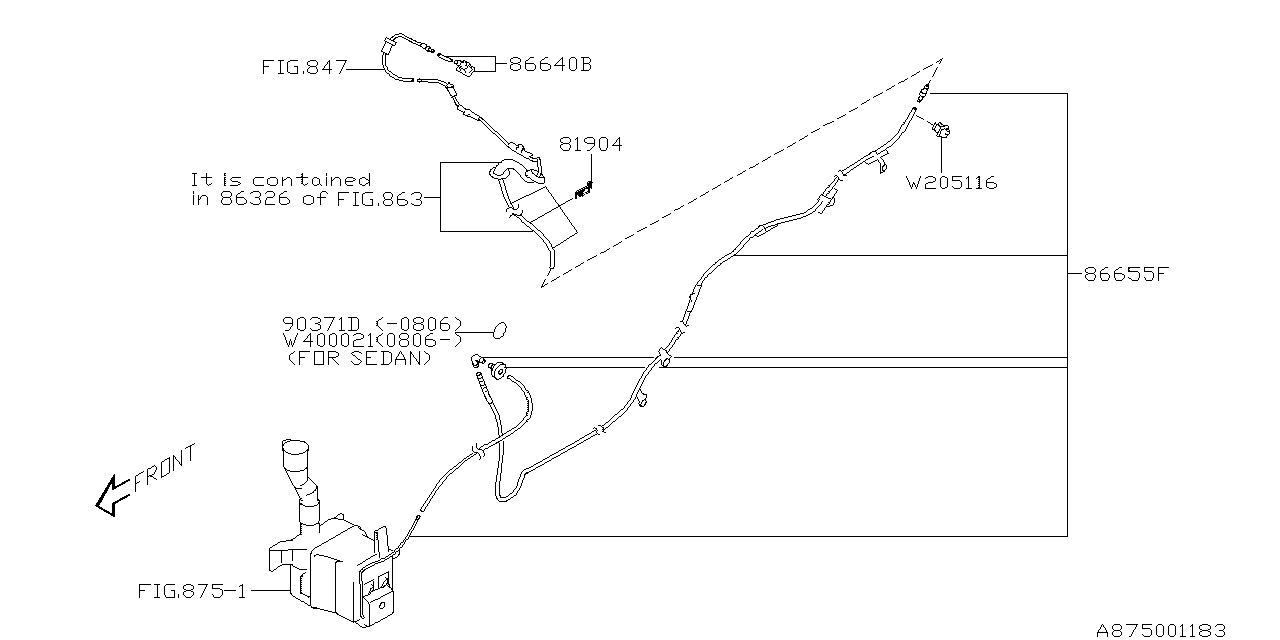 Diagram WINDSHIELD WASHER for your Subaru Legacy  