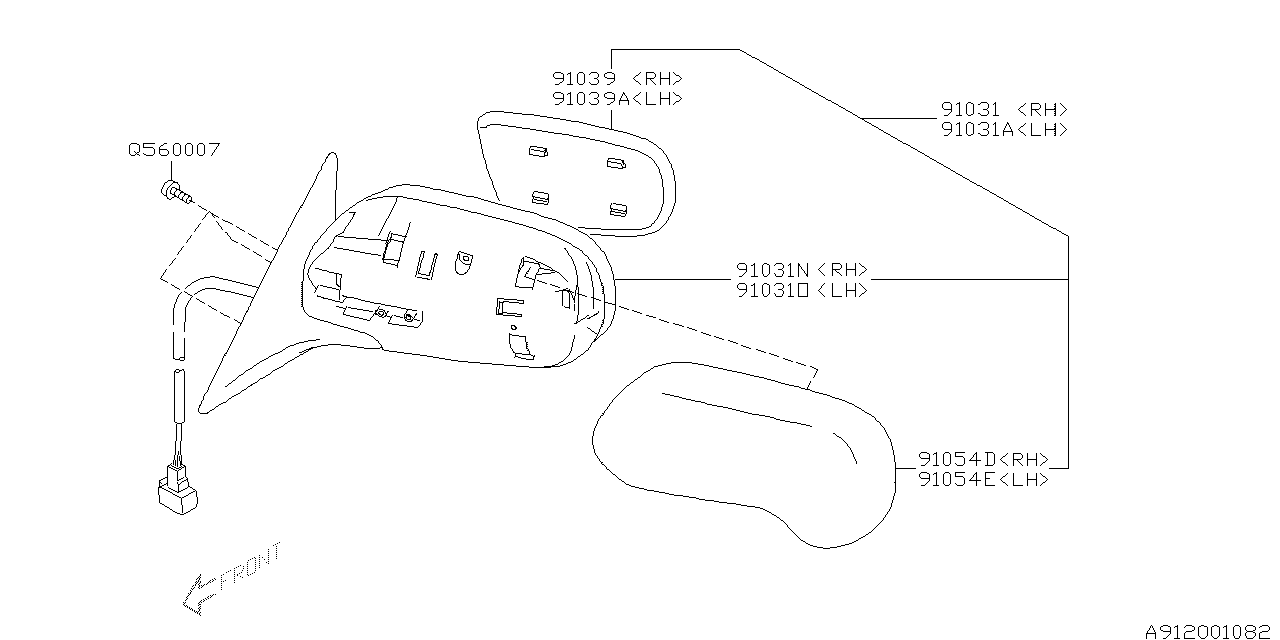 Diagram REAR VIEW MIRROR for your 2004 Subaru Impreza   