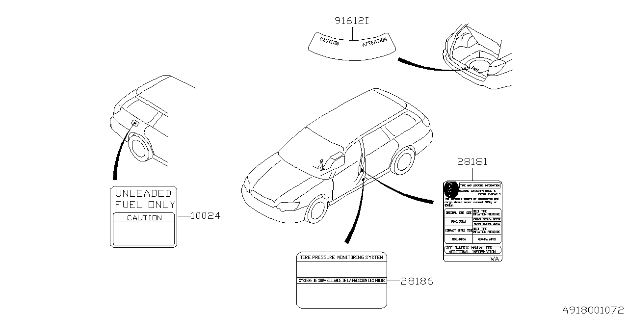 Diagram LABEL (CAUTION) for your 2018 Subaru Crosstrek  Limited w/EyeSight 