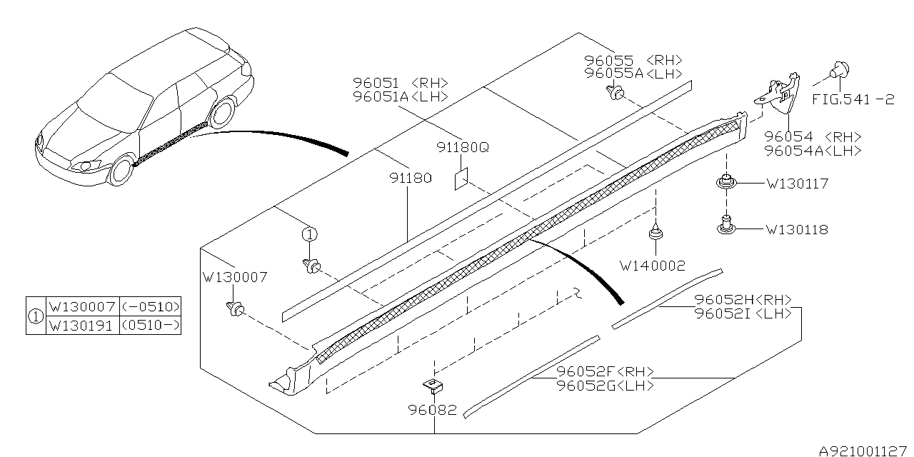 Diagram SPOILER for your 2004 Subaru Legacy  L-S SEDAN 